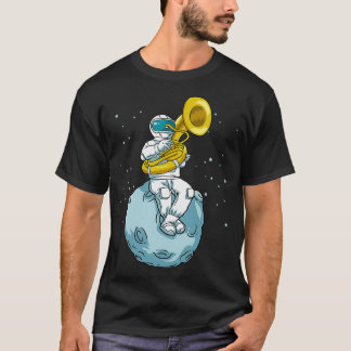 Sousaphone Marching Band Funny Astronaut Tuba Play T Shirt
