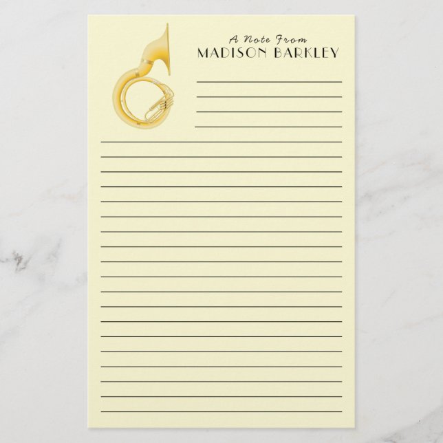 Sousaphone Marching Band Music Teacher Musician Brevpapper (Framsida)