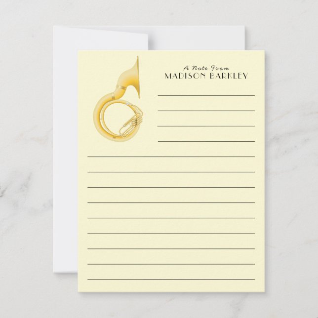 Sousaphone Marching Band Music Teacher Musician Tack Kort (Framsida)