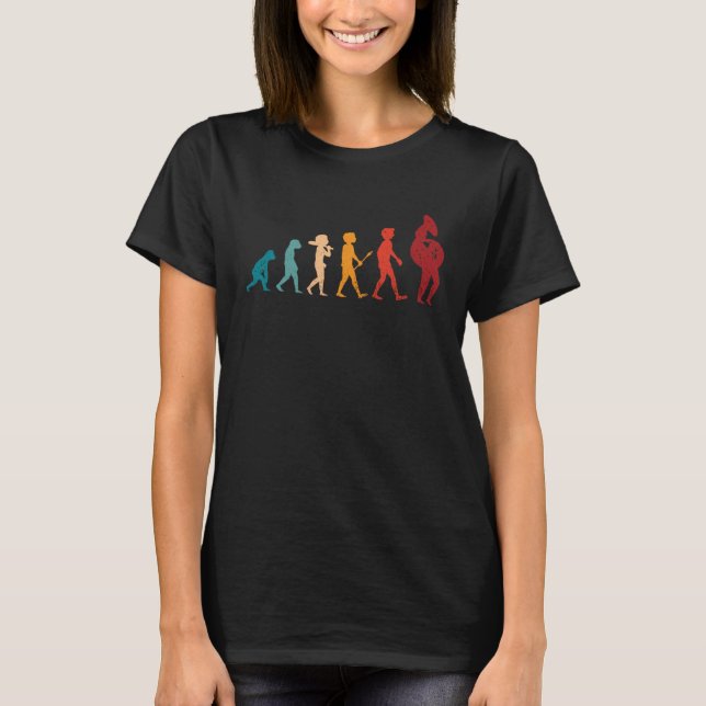 Sousaphone Player Evolution Expert Musician Music T Shirt (Framsida)