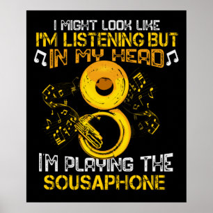 Sousaphone Player Marching Band Gift Manar Tuba Poster