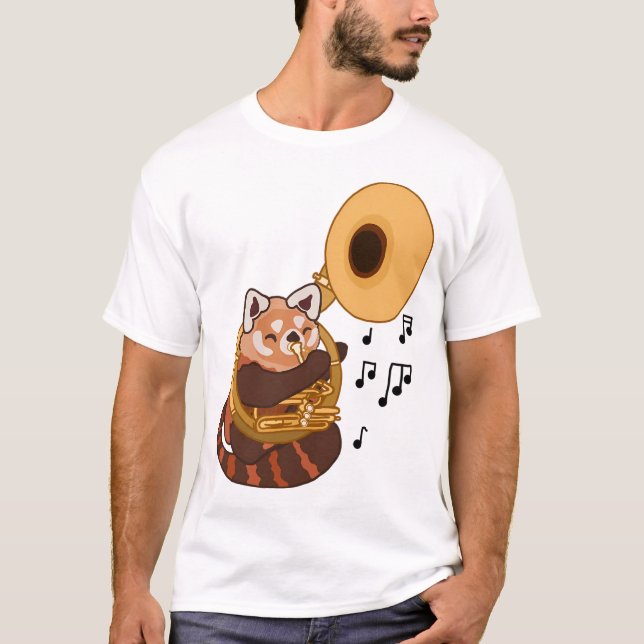 Sousaphone Red Panda T Shirt (Framsida)