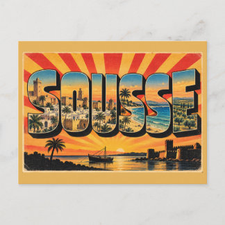 Sousse Ribat Strand Olivlund Vintage Resemotiv Kon Vykort