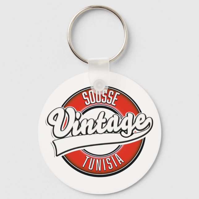 Sousse tunisia vintage stil logotyp nyckelring (Framsida)
