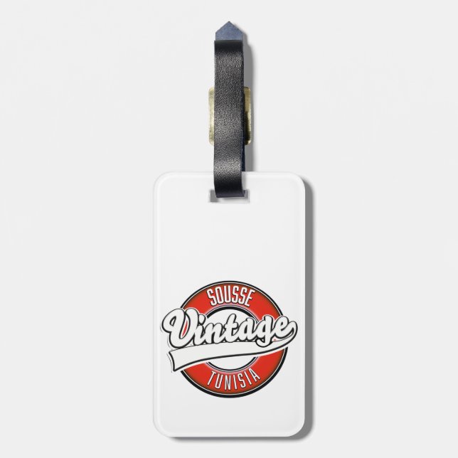 Sousse Tunisien vintage stil logotyp Bagagebricka (Baksidan Lodrät)