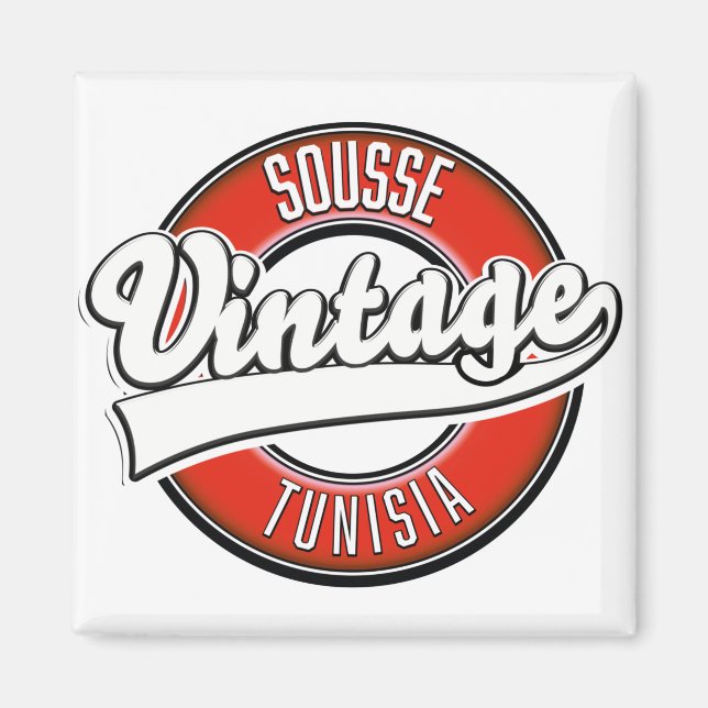 Sousse Tunisien vintage stil logotyp Magnet (Framsidan)