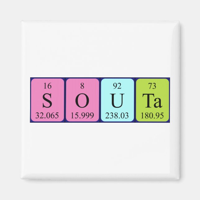 Souta Periota bord namn magnet (Framsidan)
