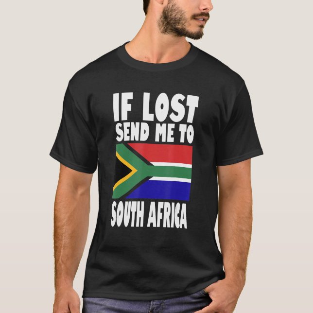 South Africa Flag Design  If lost send me to South T Shirt (Framsida)