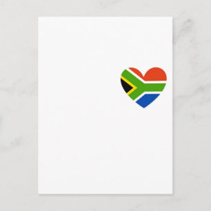South Africa flaggahjärta Vykort