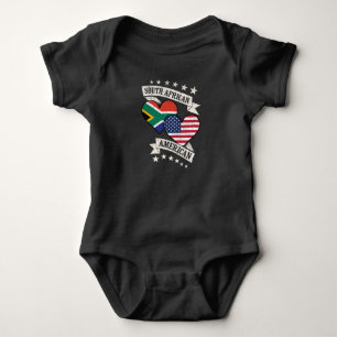 South African American Heart Flaggor South Afrika T Shirt