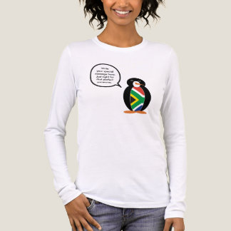 South African Flag Talking Ms. Penguin Personalize T Shirt
