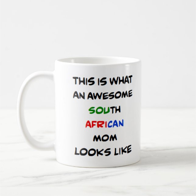 south african mom, awesome kaffemugg (Vänster)