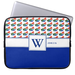 SOUTH AFRIKA Bible Monogram Christian Laptop Fodral