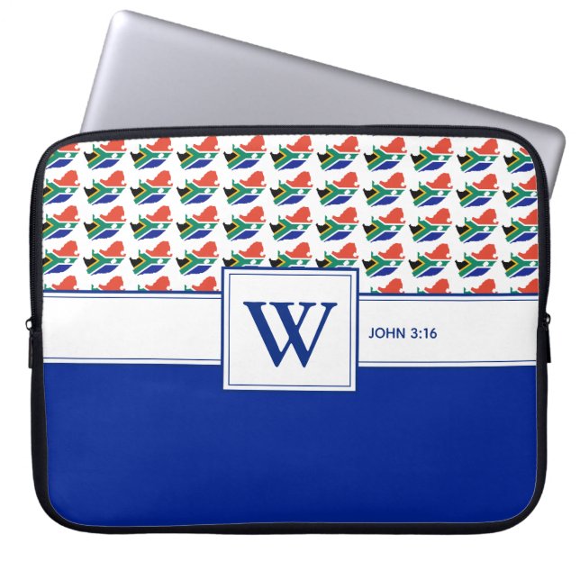 SOUTH AFRIKA Bible Monogram Christian Laptop Fodral (Framsidan)