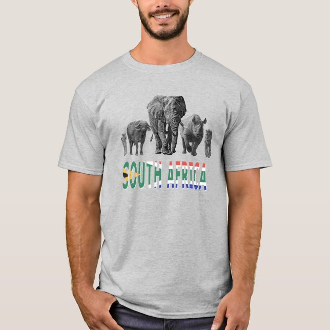 South Afrika Big 5 Wildlife for South Afrika Fläkt T Shirt (Framsida)