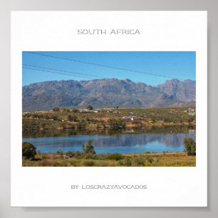 South Afrika Dam Vatten Landcape Travel Poster