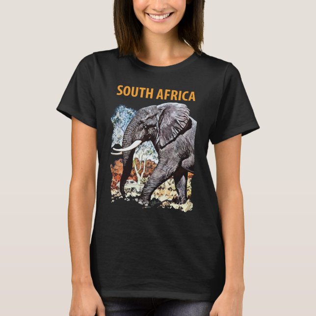South Afrika Elephant T Shirt (Framsida)