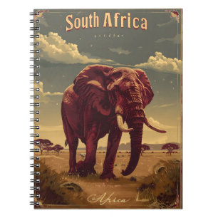 South Afrika Elephant Vintage Anteckningsbok