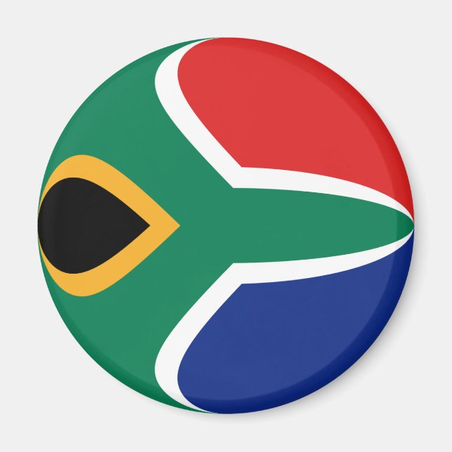 South Afrika Fisheye Flagga Magnet (Framsidan)