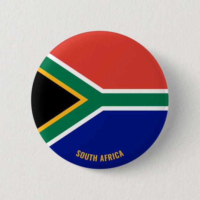 South Afrika Flagga Charming Patriotic Knapp (Framsida)