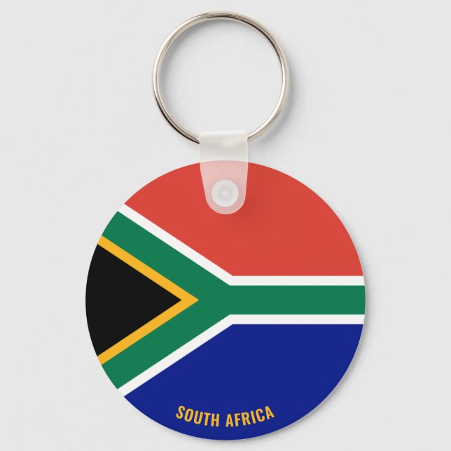 South Afrika Flagga Charming Patriotic Nyckelring (Framsida)