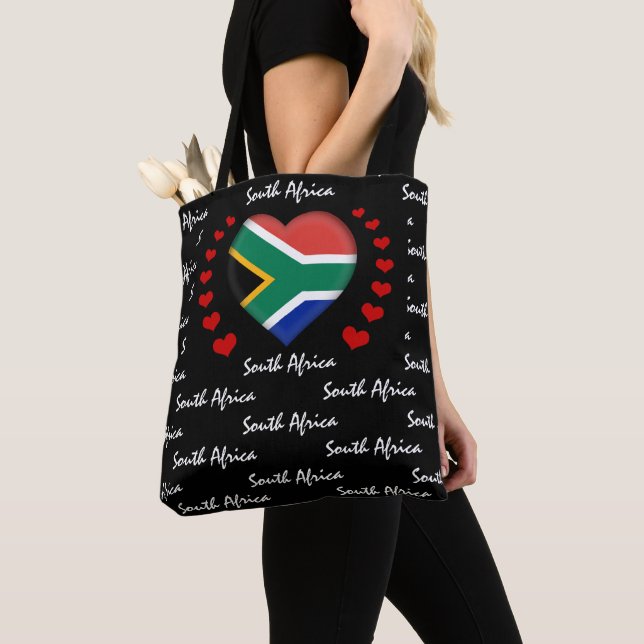South Afrika Flagga & Heart, Flagga/sport Tygkasse (Närbild)