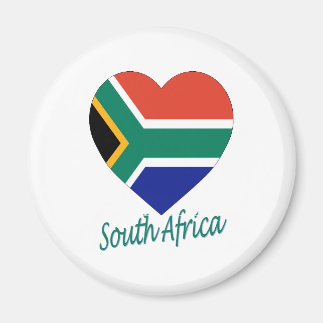 South Afrika Flagga Heart Magnet (Framsidan)