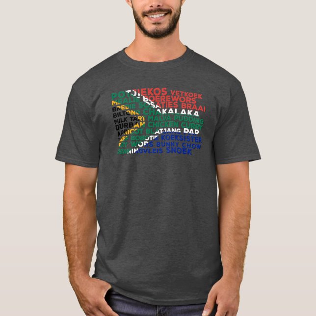 South Afrika Food Flagga T-Shirt (Framsida)