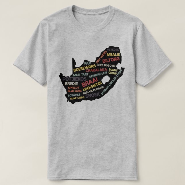 South Afrika Food Karta Classic T Shirt (Design framsida)