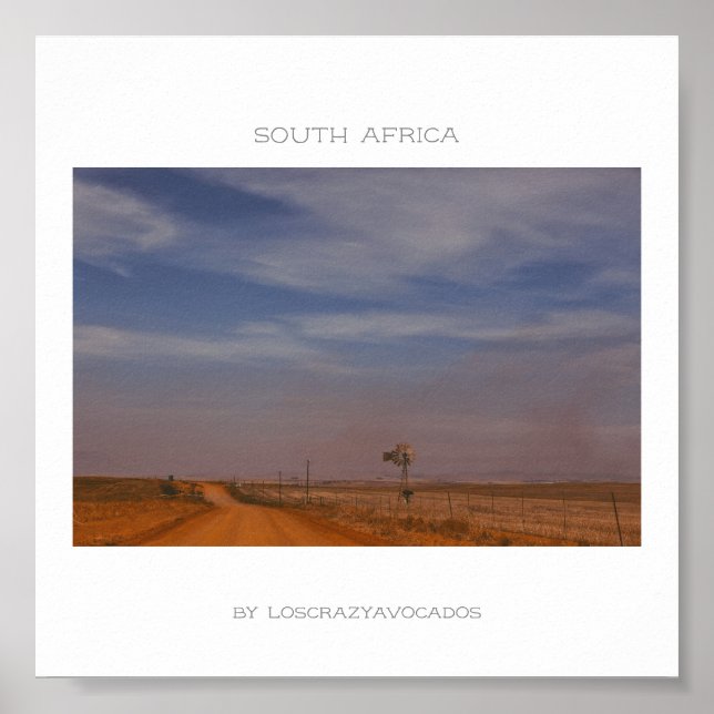 South Afrika Nature Road Landscape Travel Poster (Framsidan)