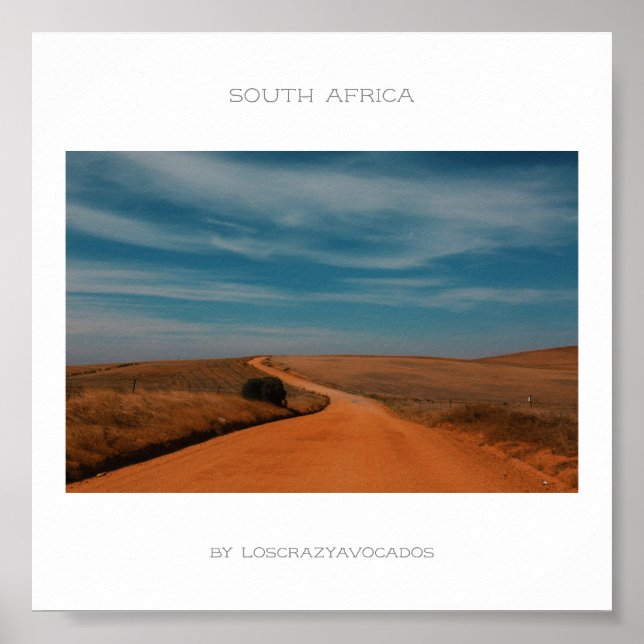 South Afrika Nature Road Landscape Travel Poster (Framsidan)