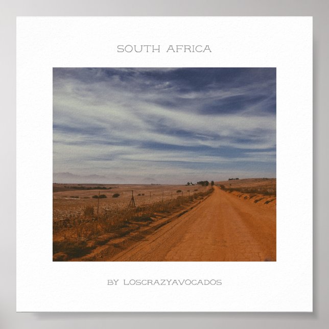 South Afrika Nature Road Landscape Travel Poster (Framsidan)