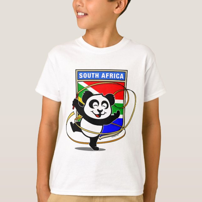 South Afrika Rhythmic Gymnastics Panda Tee Shirt (Framsida)