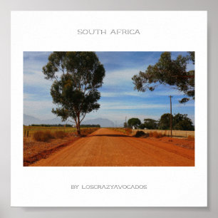 South Afrika Road Landscape Travel Poster