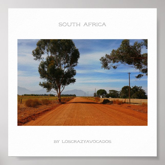 South Afrika Road Landscape Travel Poster (Framsidan)