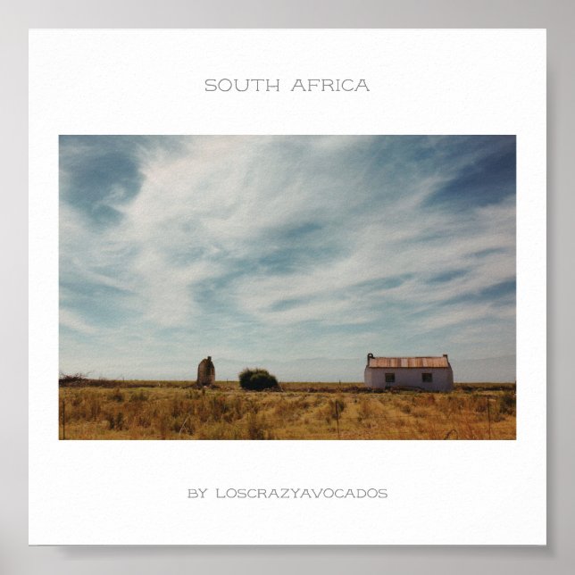 South Afrika Road Landscape Travel Poster (Framsidan)