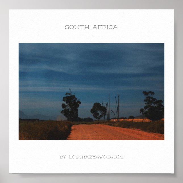 South Afrika Road Landscape Travel Poster (Framsidan)