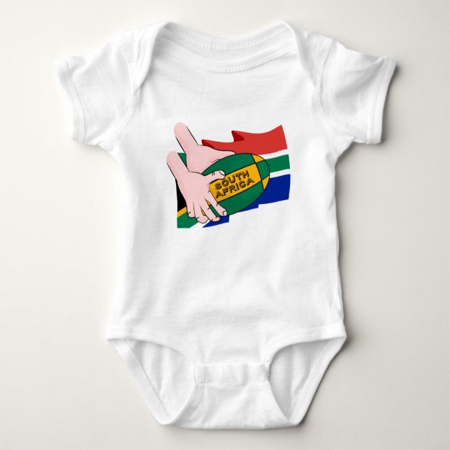South Afrika Rugby Flagga T Shirt (Framsida)