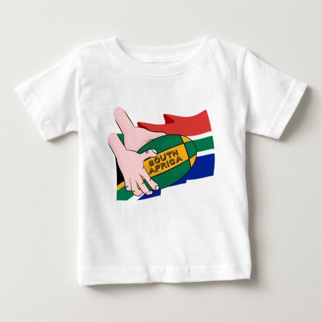 South Afrika Rugby Flagga T Shirt (Framsida)