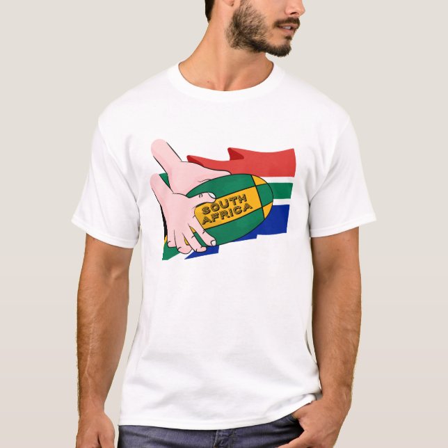 South Afrika Rugby Flagga T-shirt (Framsida)