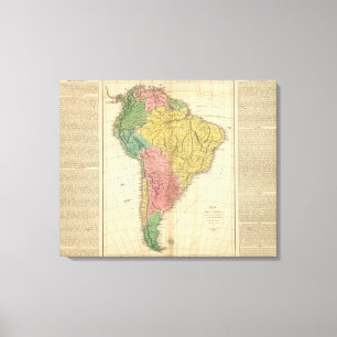 South America historiekarta Canvastryck