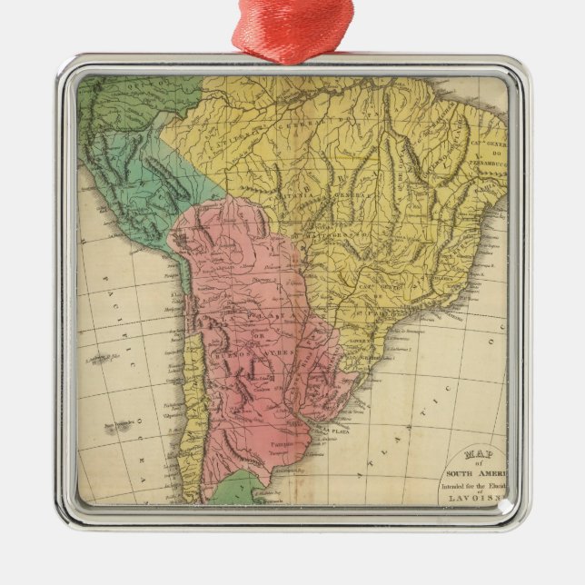 South America historiekarta Julgransprydnad Metall (Framsidan)