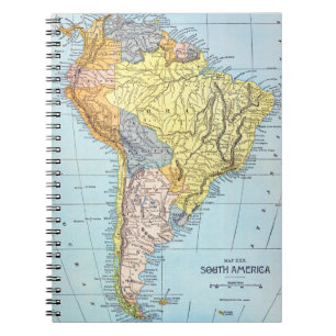 SOUTH AMERICA: KARTA c1890 Anteckningsbok