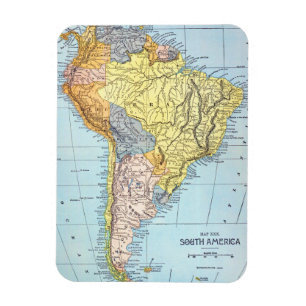 SOUTH AMERICA: KARTA c1890 Magnet