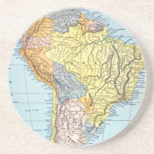 SOUTH AMERICA: KARTA c1890 Underlägg Sandsten