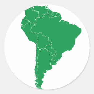South America karta Runt Klistermärke