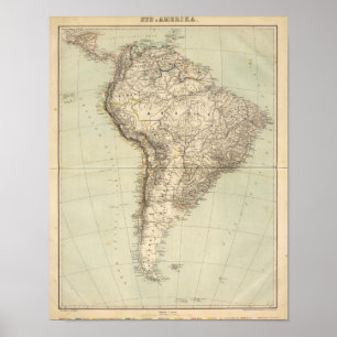 South America kartbokkarta Poster