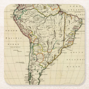 South America med skisserade gränser Underlägg Papper Kvadrat