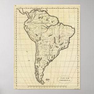 South America skisserar Poster