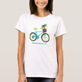 South Beach cykel groovy 80-tal neon palmträd T Shirt